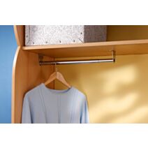 Barre de penderie 68 à 120cm nickelée