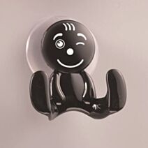 Patère 2 Têtes Ventouse Clin d’œil Noir - MOTTEZ