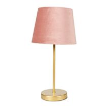 Lampe Pied Métal Doré Abat-jour Velours Rose - LUM&CO