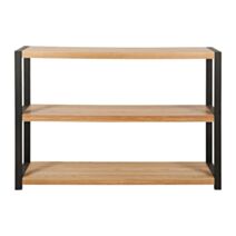 Etagère MDF Mokka Teinte Naturelle Pieds Métal Noirs 80x120x30cm
