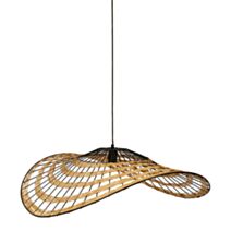Suspension Filaire Métal/Osier Ombrelle Noire 29x80x69cm 220V 60W