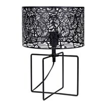Lampe céramique Métal Ajouré Calathéa Noire 35x25x25cm 220V 40W