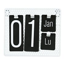 Calendrier déco 20 x 6 x 16,5 cm métal noir/blanc - OSTARIA