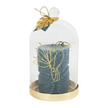 Bougie sous cloche Ø10 x H18 cm bleue - OSTARIA