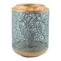 Lampe en métal et bois à poser Minhy verte