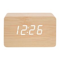 Réveil digital rectangle 10 x 6 cm effet bois - OSTARIA