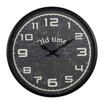 Horloge métal Old Times Ø30 cm noir - OSTARIA