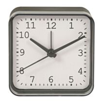 Réveil carré plastique 8 x 8 cm noir - OSTARIA