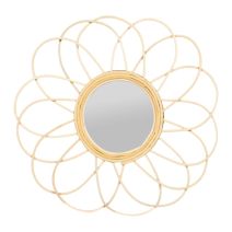 Miroir Marguerite rotin Ø38,5 cm - OSTARIA