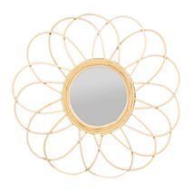 Miroir Marguerite rotin Ø38,5 cm - OSTARIA