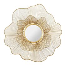 Miroir Fleur doré métal Ø69cm