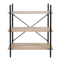 Etagère industrielle 3 niveaux métal/bois 80 x 35 x 96 cm - OSTARIA