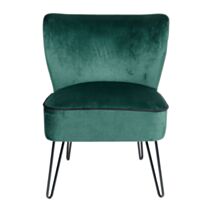 Fauteuil velours Nazca 62 x 63 x 81 cm vert - OSTARIA