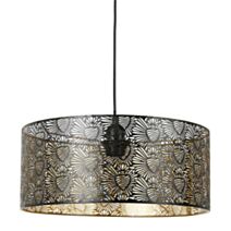 Suspension Métal Corazon Noire/Dorée 15x35x35cm 220V 40W