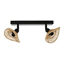 Spot double Ozana cordage 32 x 14 x 17 cm naturel - OSTARIA