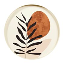 Plateau Feuilles D34 x 3 cm métal beige - OSTARIA 