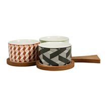 Plateau apéro Jeu de Cartes céramique/bois vert/rouge/noir - OSTARIA