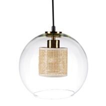 Suspension Sicilia Verre Bambou Ø24cm