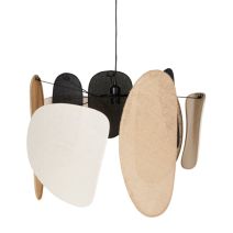 Suspension Almeria Beige/Noir Lin Ø66cm
