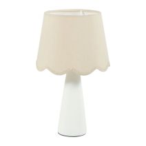 Lampe Céramique Lin 'Mathilde' Beige Blanche