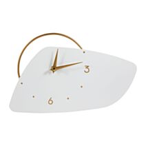Horloge Métal New-York Blanche Dorée Ø30cm