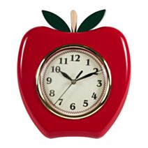 Horloge plastique pomme Ø20cm rouge verte noire - OSTARIA