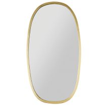 Miroir Ovoide en métal 28,5x53cm Doré