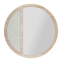 Miroir Otawa Ø45 cm sherpa/bois - OSTARIA