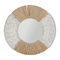 Miroir Biscuit Ø61 cm coton/corde - OSTARIA
