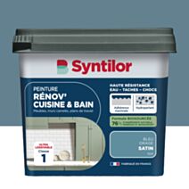 Peinture Rénov' Cuisine & Bain Biosourcee Bleu Orage satiné 0,75L - SYNTILOR