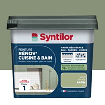 Peinture Rénov' Cuisine & Bain Biosourcee Vert Sauge satiné 0,75L - SYNTILOR