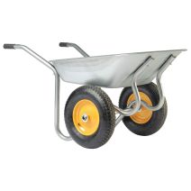 Brouette Start Twin 2 Roues Gonflées 90L Gris - HAEMMERLIN