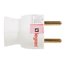 Fiche mâle 16A 2 pôles + terre à sortie latérale