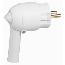Fiche plastique 2P+T 16A extraction facile sortie latérale blanc - LEGRAND