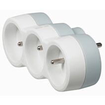 Fiche 3 prises 2P+T 16a 3 sorties frontales blanc - LEGRAND