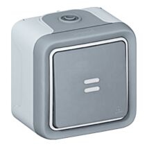 Interrupteur lumineux plexo apparent - 10a - livré complet gris - LEGRAND