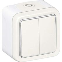 Double interrupteur ou va-et-vient Plexo apparent blanc - LEGRAND