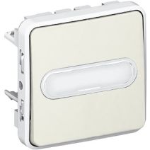 Poussoir à bascule inverseur lumimeux blanc plexo