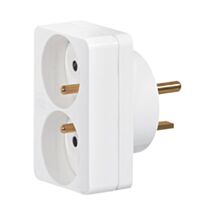 Adaptateur 2 x 2 pôles + terres 16A sur prise 20A