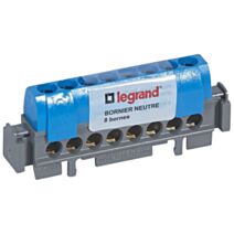 Bornier neutre Lexic bleu 8 bornes pour câble 1.5 à 16mm2 - LEGRAND