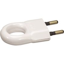 Fiche 2pôles 6a anneau plastique blanc