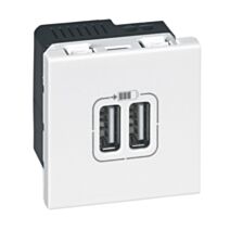 prise chargeur usb mosaic - 2 modules - enjoliveur blanc - LEGRAND