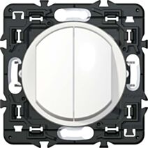 Double Bouton Poussoir 6A Céliane blanc