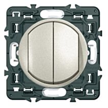 Poussoir + inter ou va-et-vient céliane - 6a - livré avec enjoliveur titane - LEGRAND