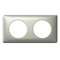 Plaque céliane 2 postes entraxe 71 mm - anodisé titane - LEGRAND