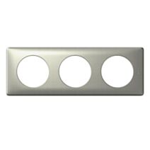 Plaque céliane 3 postes entraxe 71 mm - anodisé titane - LEGRAND