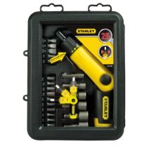 Tournevis porte-embouts pistolet articulé à cliquet - Coffret 25 pcs