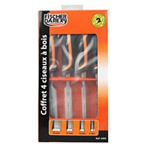 4 ciseaux bois 6 10 15 20 mm en boite carton - FISCHER DAREX