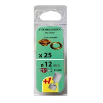 Oeillet x25 12mm acier laiton/outil