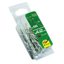 rivets aveugle 4x12 x96 pcs alu acier tête plate - FISCHER DAREX